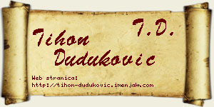 Tihon Duduković vizit kartica
